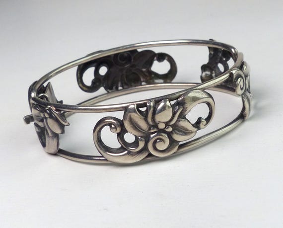 Knud Lind Denmark 830S Solid silver hinged Bangle… - image 4