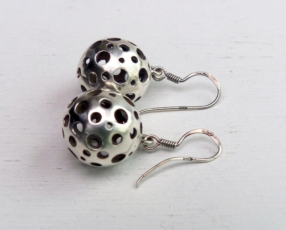 Scandinavian 830 Solid silver Modernist earrings … - image 3