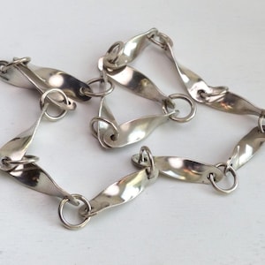 Heavy K. Fogelberg Sweden Sterling silver Modernist wavy panel Necklace 37grams Brutalist Bar Collier vintage Swedish Scandinavian jewelry