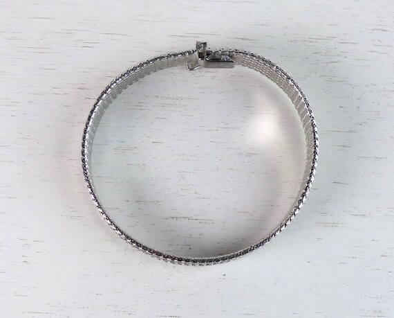 Vintage Solid Silver 835 Woven chain bracelet wid… - image 9