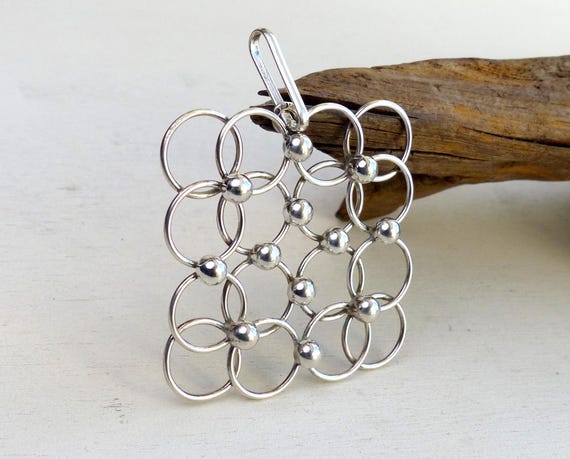 Modernist 830 Solid silver large pendant Nordic M… - image 3