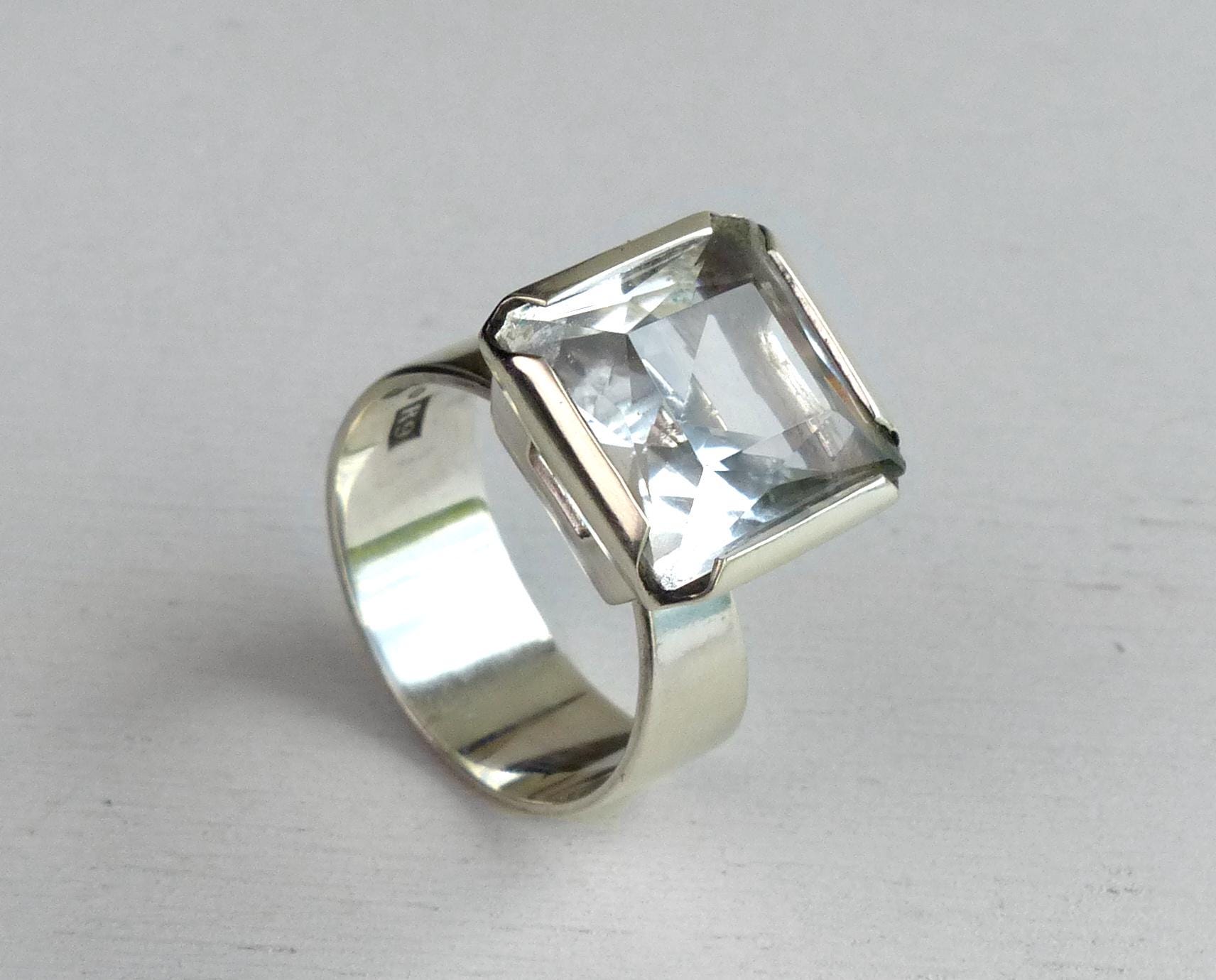 Sweden vintage ring 60s〜70s Sweden. Silver and Crystal Ring. 60s-70s. Vintage. - Etsy
