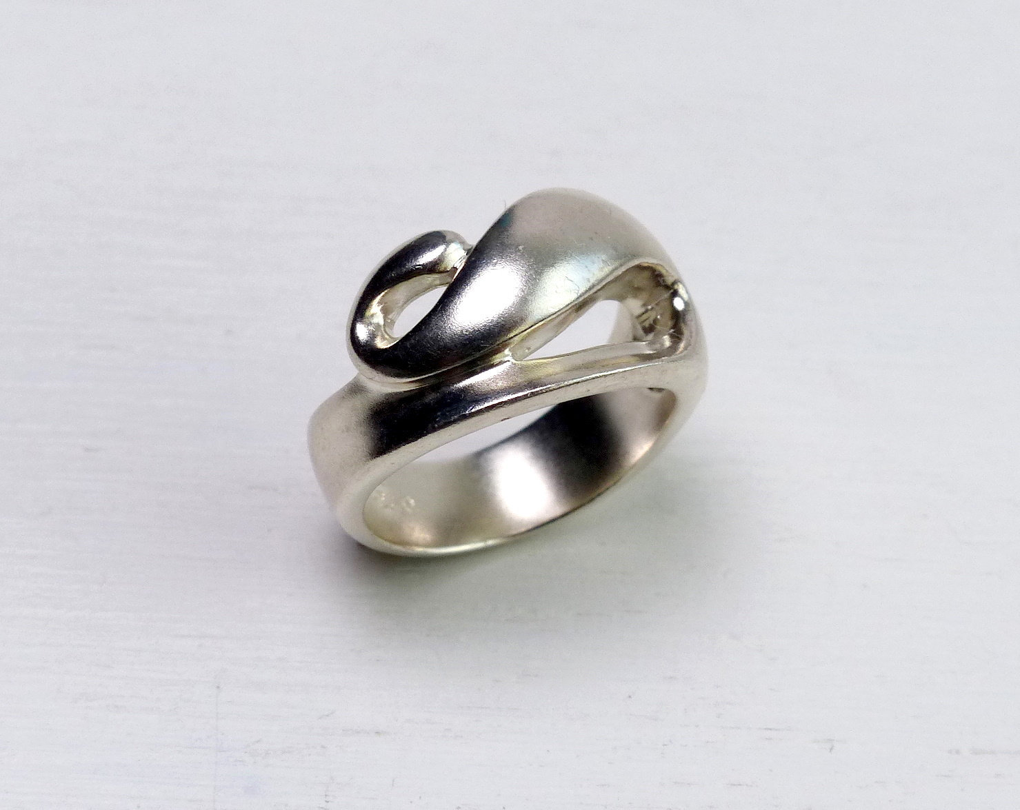 Couple Wave Ring - Antique Silver Plated Ring Men Classic