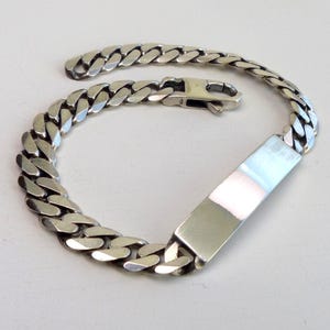 セール(SALE)開催中！ファッション通販 Silver Bracelet Plaque Oval ID Vintage Plated 1960's Brass アンティーク雑貨