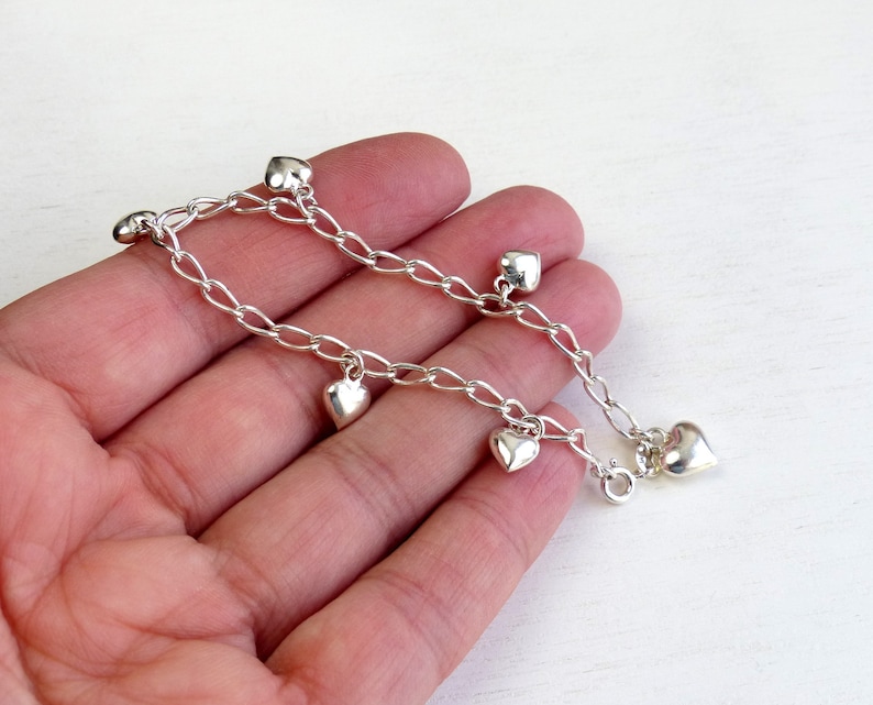 Aagaard Danish sterling Silver Hearts Bracelet small size chain Bracelet JAa Denmark Scandinavian jewelry Kids Heart charm Bracelet Jens J