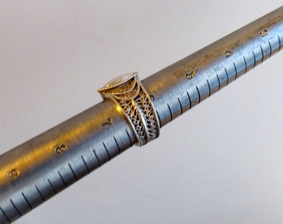 Vintage sterling silver filigree ring Handcrafted… - image 5