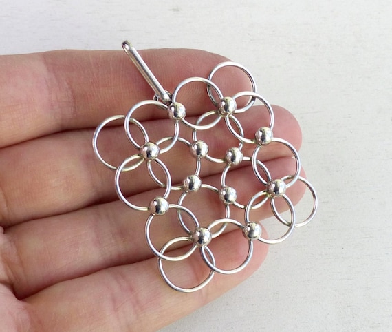 Modernist 830 Solid silver large pendant Nordic M… - image 2