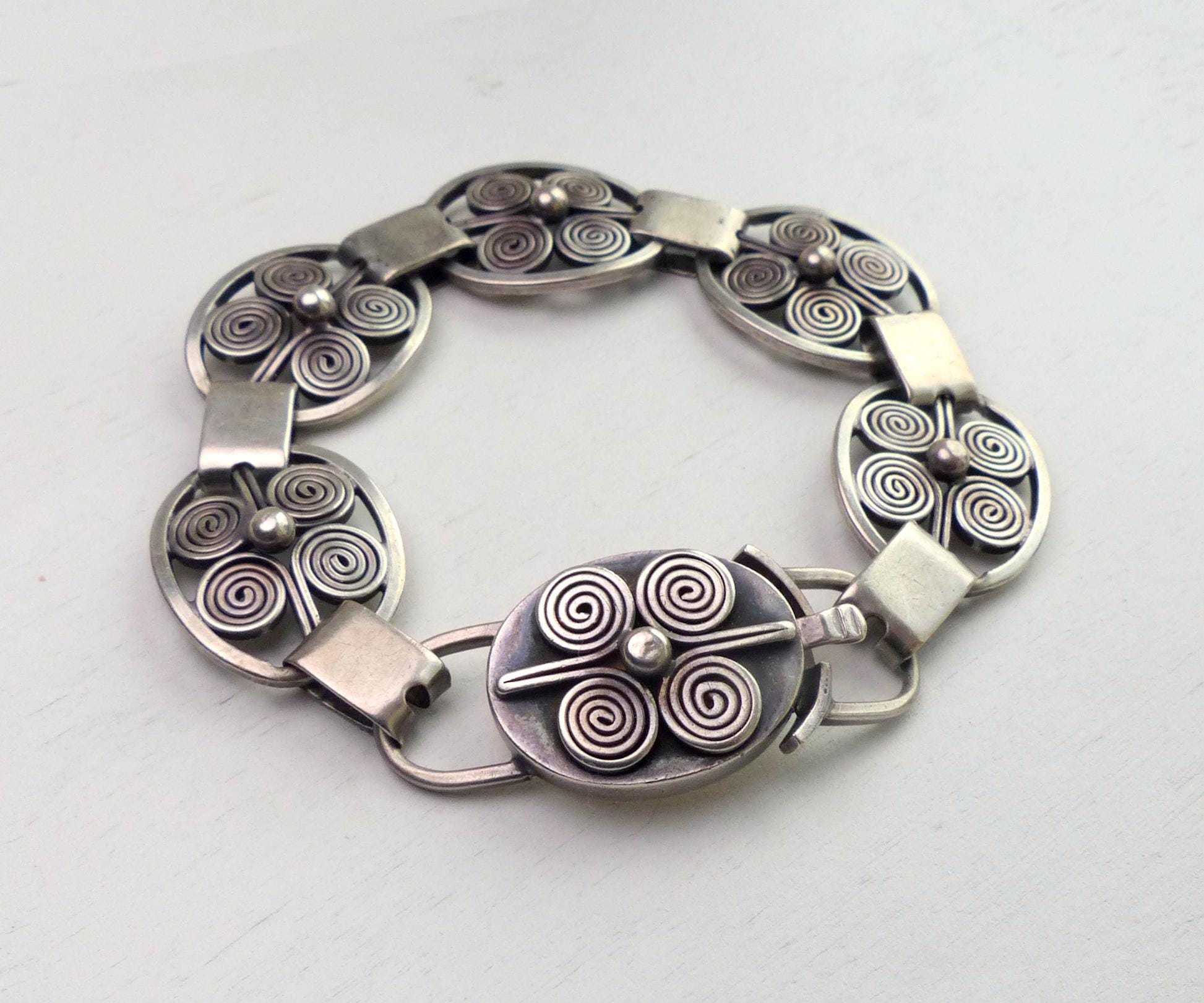 Julius Klagenborg Danish 830 Silver Panel Bracelet 30grams Art