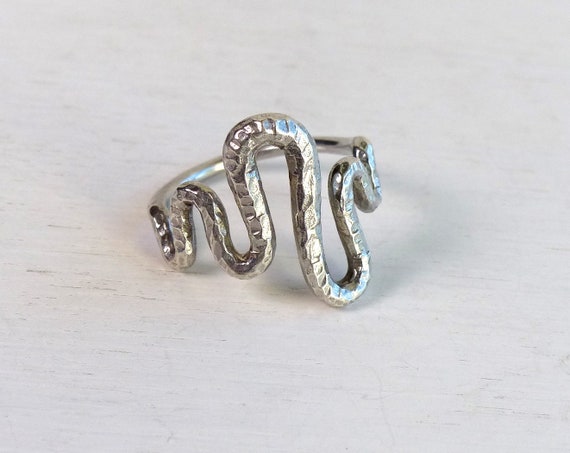 Buy Maanesten Danish Sterling Silver Modern Wave Ring Hammered