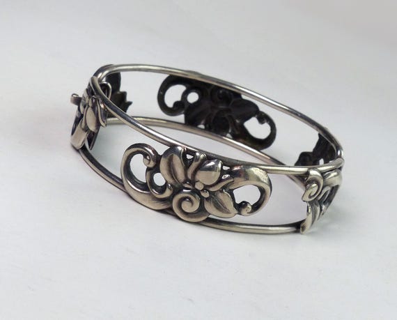 Knud Lind Denmark 830S Solid silver hinged Bangle… - image 3