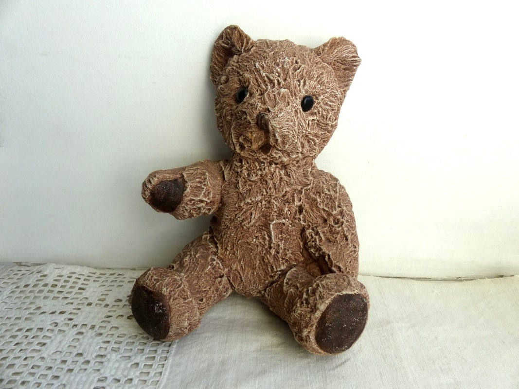 Vintage Stone Teddy Bear / Marbell Stone Art Sculpture / Teddy Etsy