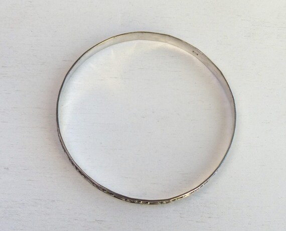 Vintage 830 Solid silver Bangle bracelet textured… - image 6