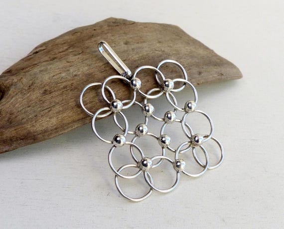 Modernist 830 Solid silver large pendant Nordic M… - image 6