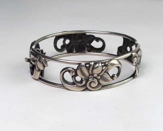 Knud Lind Denmark 830S Solid silver hinged Bangle… - image 2