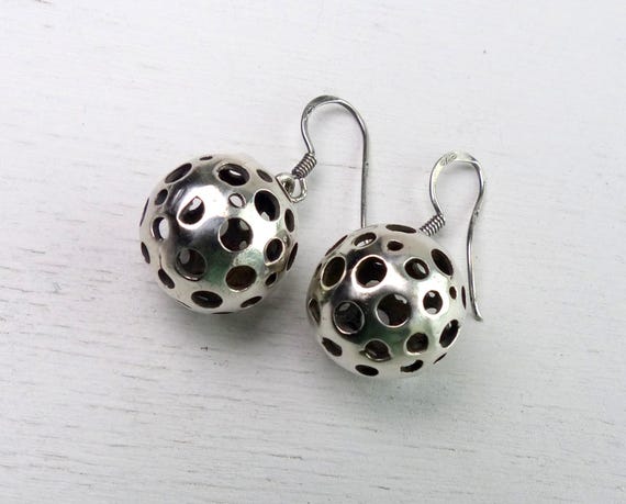 Scandinavian 830 Solid silver Modernist earrings … - image 6