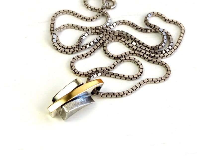 Danish Jens Johannes Aagaard sterling silver Modernist Solid Bar Necklace textured minimalist Necklace vintage Denmark Scandinavian jewelry