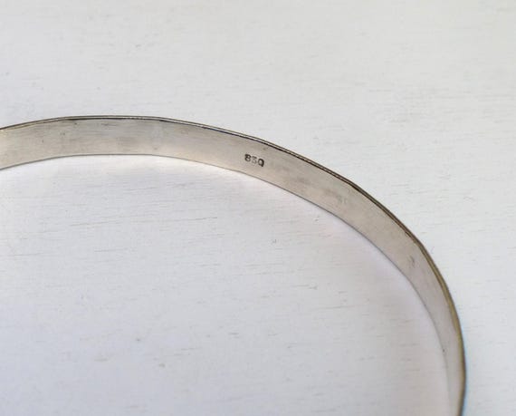 Vintage 830 Solid silver Bangle bracelet textured… - image 4
