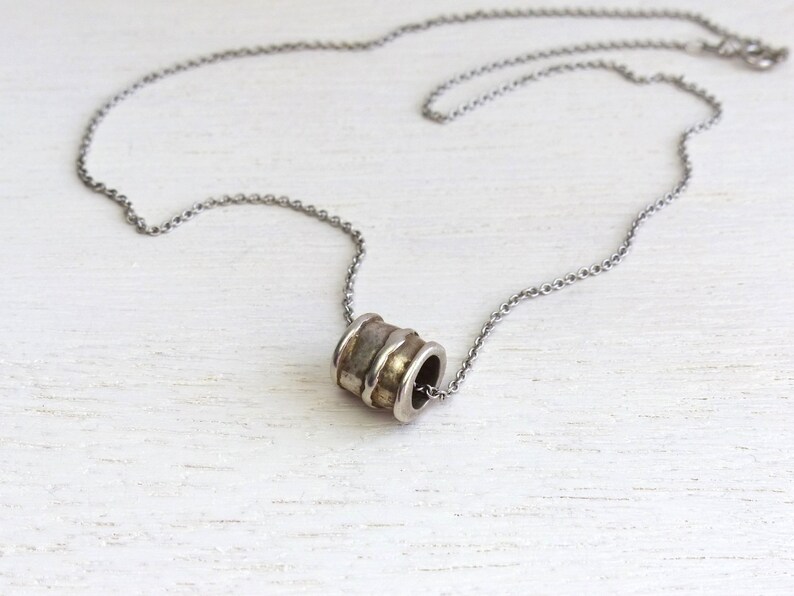 Scandinavian Bnh Sterling Silver Barrel Necklace Vintage - Silver Barrel Pendant Necklace Scandinavian Bnh Sterling Silver Barrel Necklace Vintage - Silver Barrel Pendant Necklace