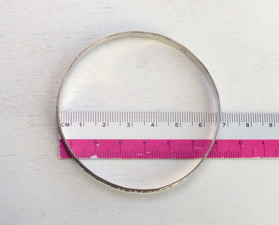 Vintage 830 Solid silver Bangle bracelet textured… - image 8
