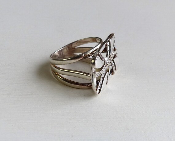 Vintage Sterling silver Sezgin Rectangle Ring des… - image 3