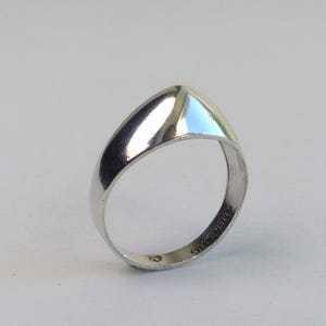 Vintage Christian Veilskov Denmark Sterling silver ring Designer Domed ring Danish Scandinavian jewelry