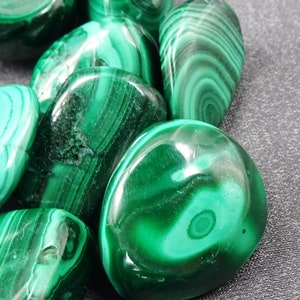 ONE Large Malachite tumbled and polished nugget Mineral Specimens/Gemstones for Sale image 4