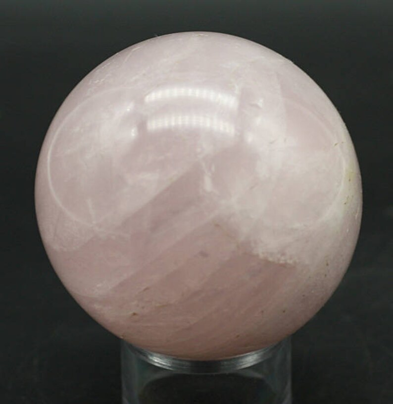 Polished Rose Quartz Sphere, Brazil Mineral Specimen for Sale image 1