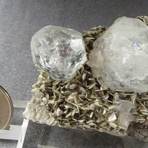 Aquamarine crystals on Muscovite, China  Mineral Specimen for Sale