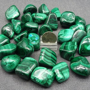 ONE Large Malachite tumbled and polished nugget Mineral Specimens/Gemstones for Sale image 1