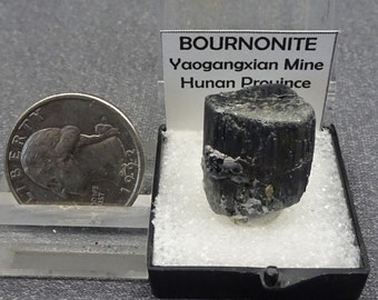 Bournonite Crystal, China - Mineral Specimen for Sale