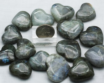 ONE Polished Labradorite Heart - Mineral Specimens/Gemstones for Sale