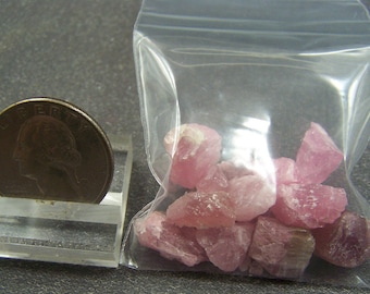 ONE bag of Gem Rough Pink Tourmaline, Himalaya Mine, CA  - Mineral for Sale