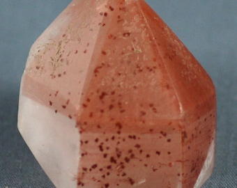 Hematite-included polished Quartz crystal - Mineral Specimen for Sale