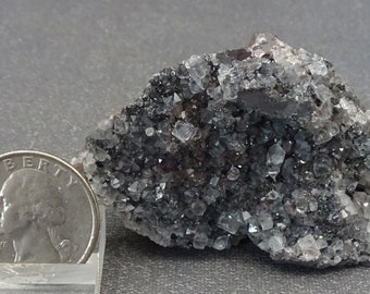 Dipyramidal Quartz on Hematite, England - Mineral Specimen for Sale