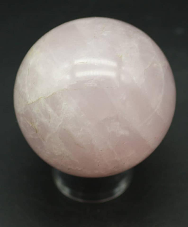 Polished Rose Quartz Sphere, Brazil Mineral Specimen for Sale image 2