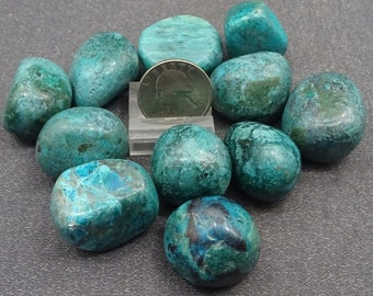 ONE Chrysocolla Palm Stone, Peru, Mineral Specimen for Sale