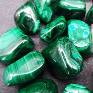 ONE Large Malachite tumbled and polished nugget Mineral Specimens/Gemstones for Sale image 2