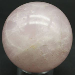 Polished Rose Quartz Sphere, Brazil Mineral Specimen for Sale image 3