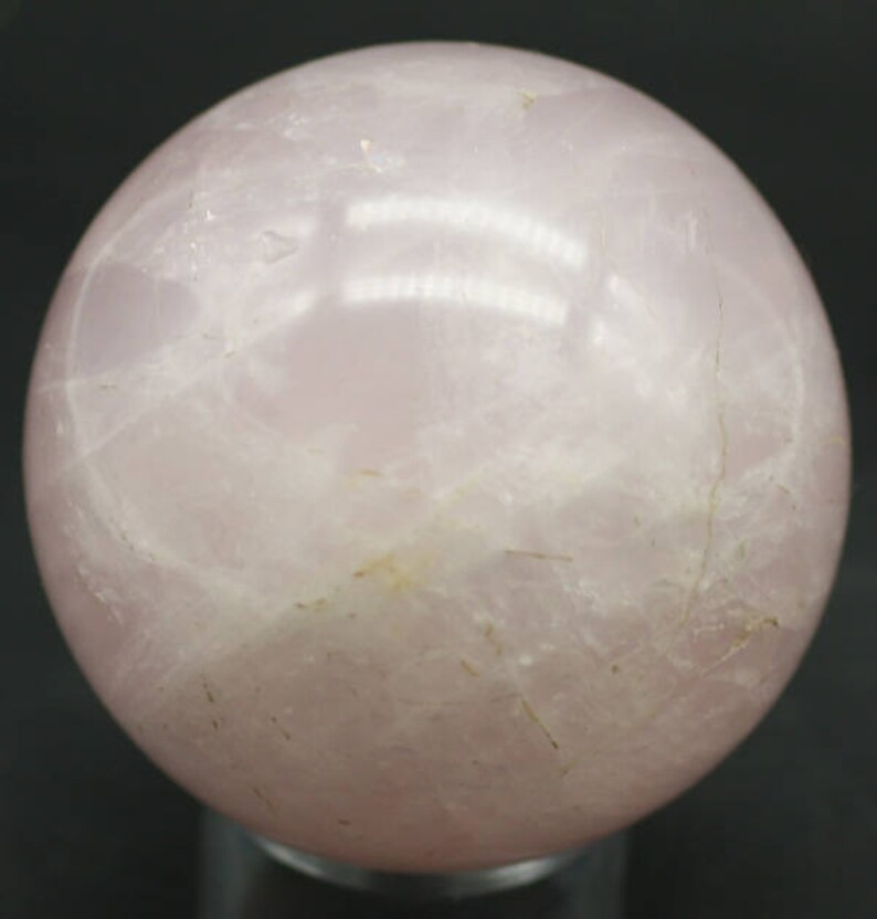 Polished Rose Quartz Sphere, Brazil Mineral Specimen for Sale image 3