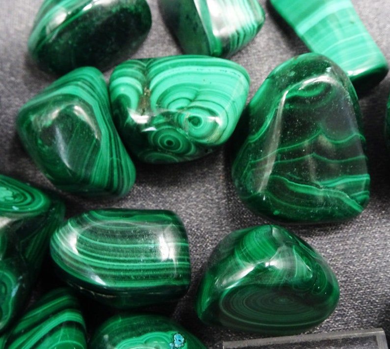ONE Large Malachite tumbled and polished nugget Mineral Specimens/Gemstones for Sale image 3