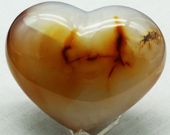 Polished Carnelian Heart, Madagascar - Mineral Specimen for Sale