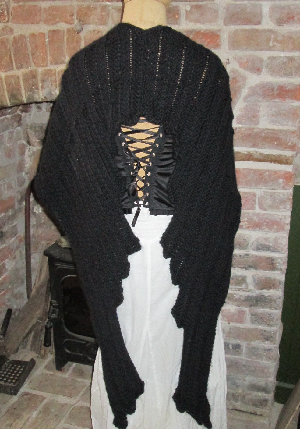 Knitting Pattern Gothic Angel Wings Shawl Etsy Canada