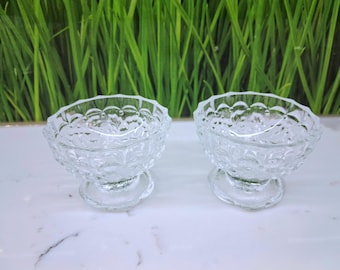 Set of six vintage crystal mini dessert bowls