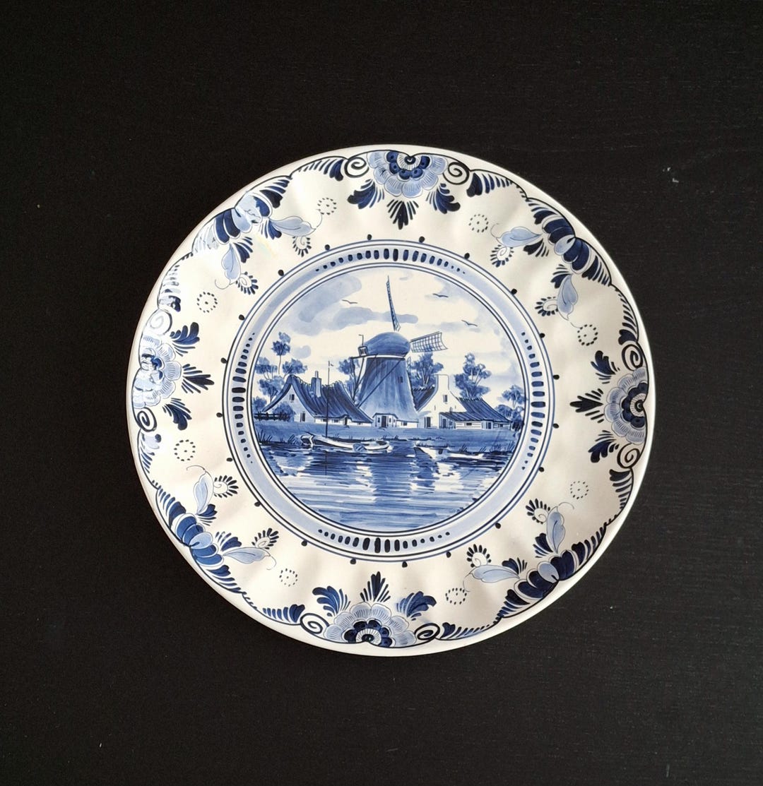 Large Delft Decorative Plate 34cm - Etsy