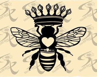 Crown Bee Svg Etsy