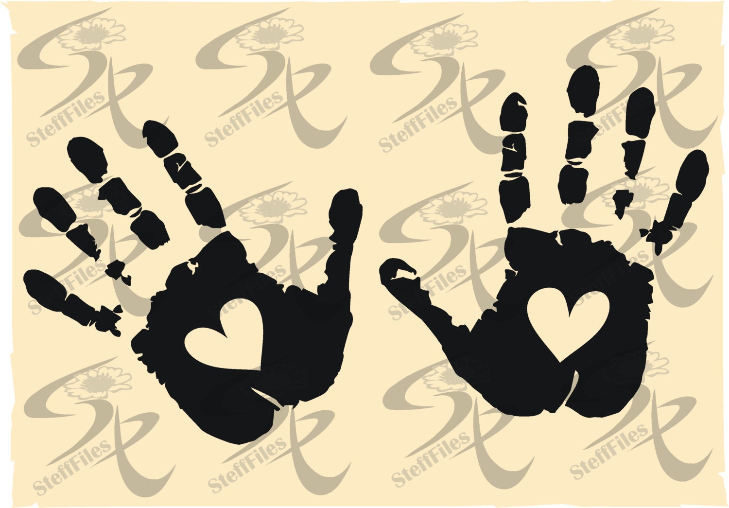 Download Heart Handprint Seamless | Etsy