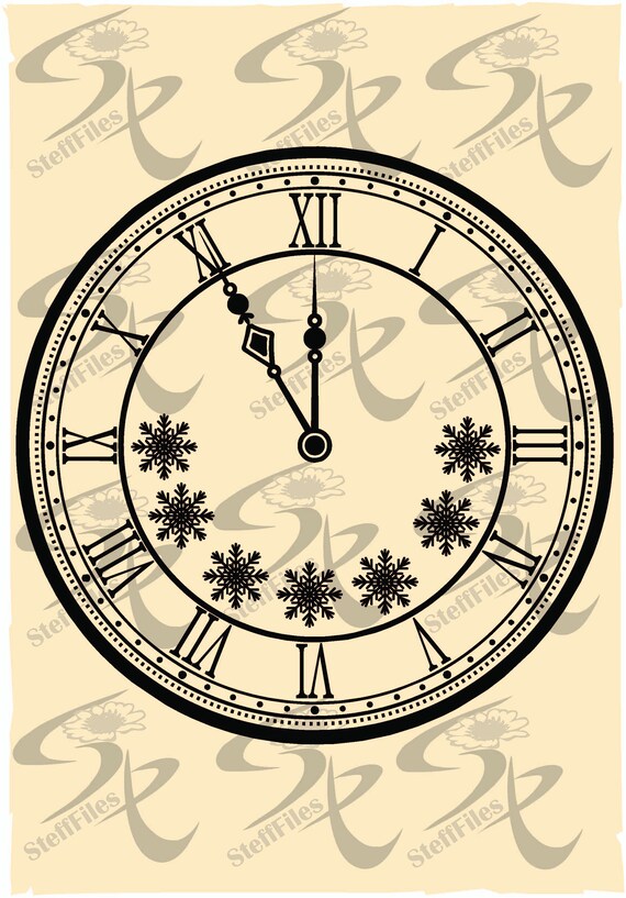 Vector Clock Face Watchsvgdxfai Png Eps Jpg Download Etsy