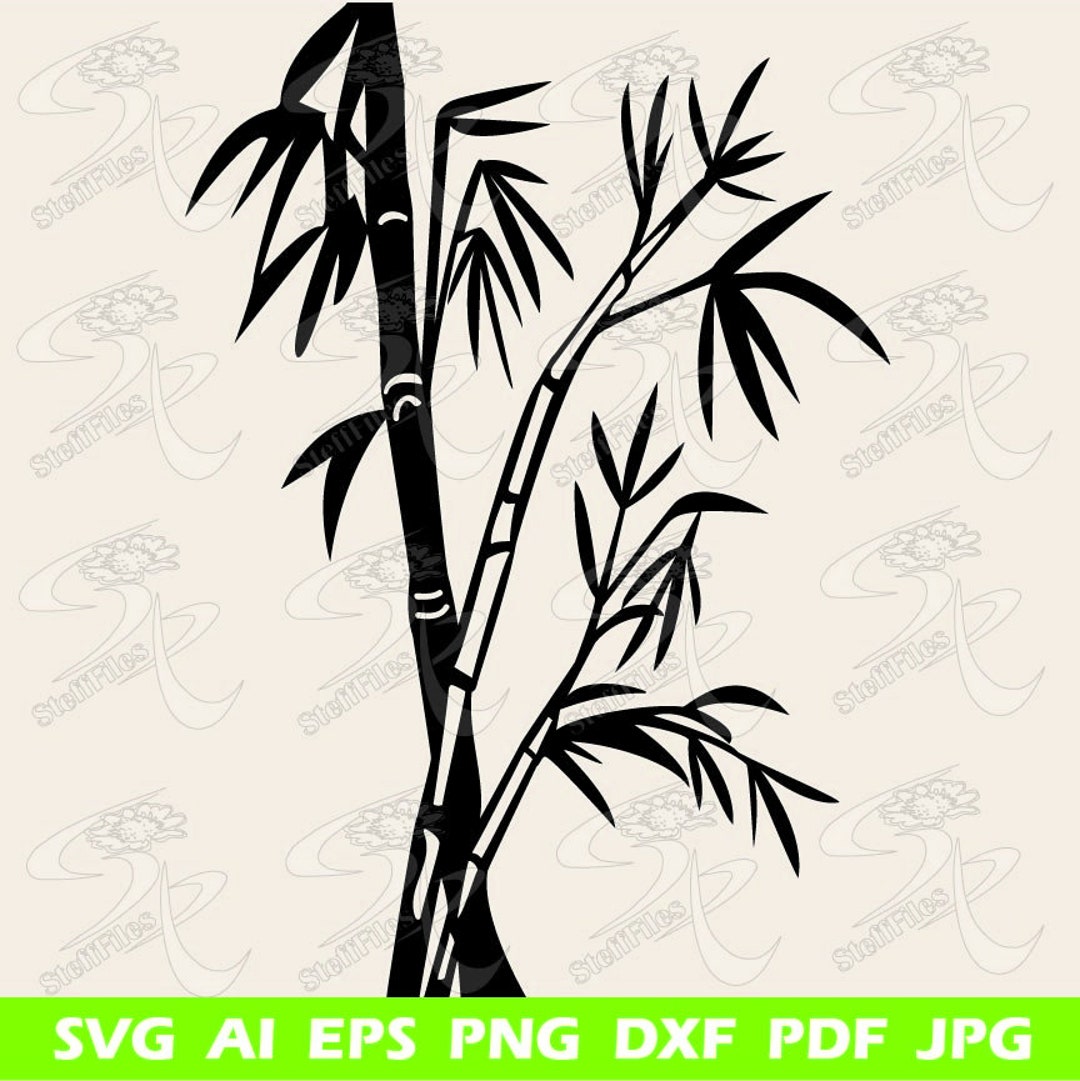 BAMBOO Svg, AI, DXF, Png, Eps, Jpg, Clipart, Bamboo Silhouette, Bamboo ...