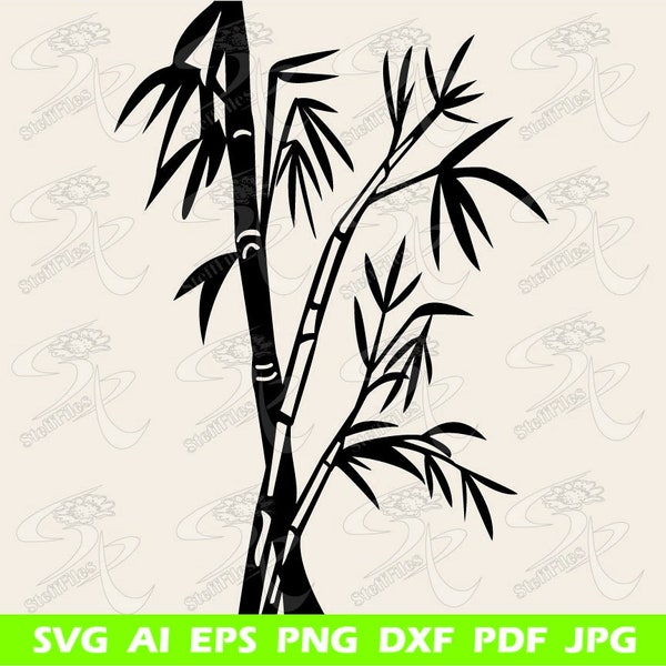 BAMBOO svg, AI, DXF, png, eps, jpg, Clipart, bamboo silhouette, bamboo cricut cut files, bamboo clip art, digital, download designs, svg