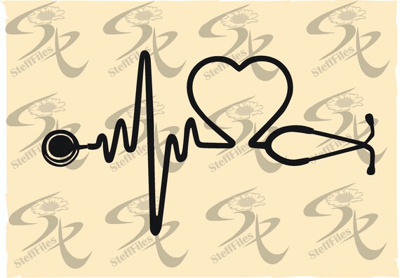 Vector Stethoscope Nurse Heartshapedclipartdownload Etsy